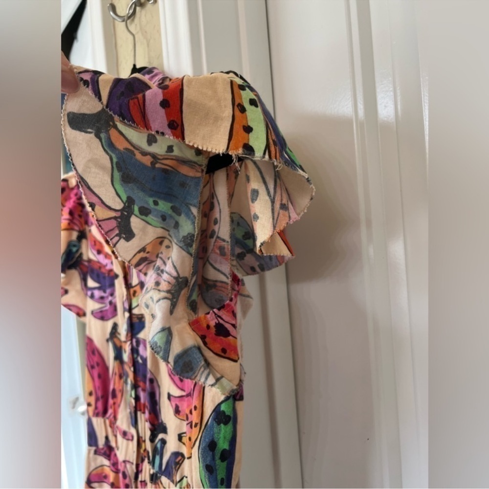 FARM Rio Banana Bunch Frilled-Sleeve Multicolor Jumpsuit - Picture 12 of 13